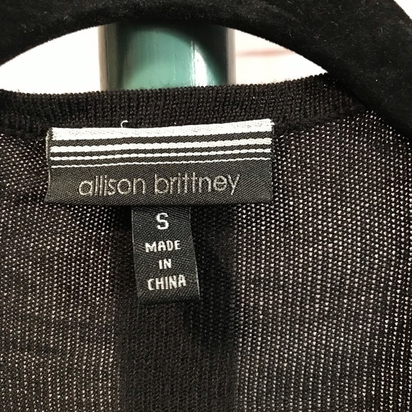 🖤BLK FRINGE BUCKLE WRAP CLOSURE LONG SLEEVE CARDIGAN SZ SM BY ALLISON BRITTNEY - Picture 2 of 6